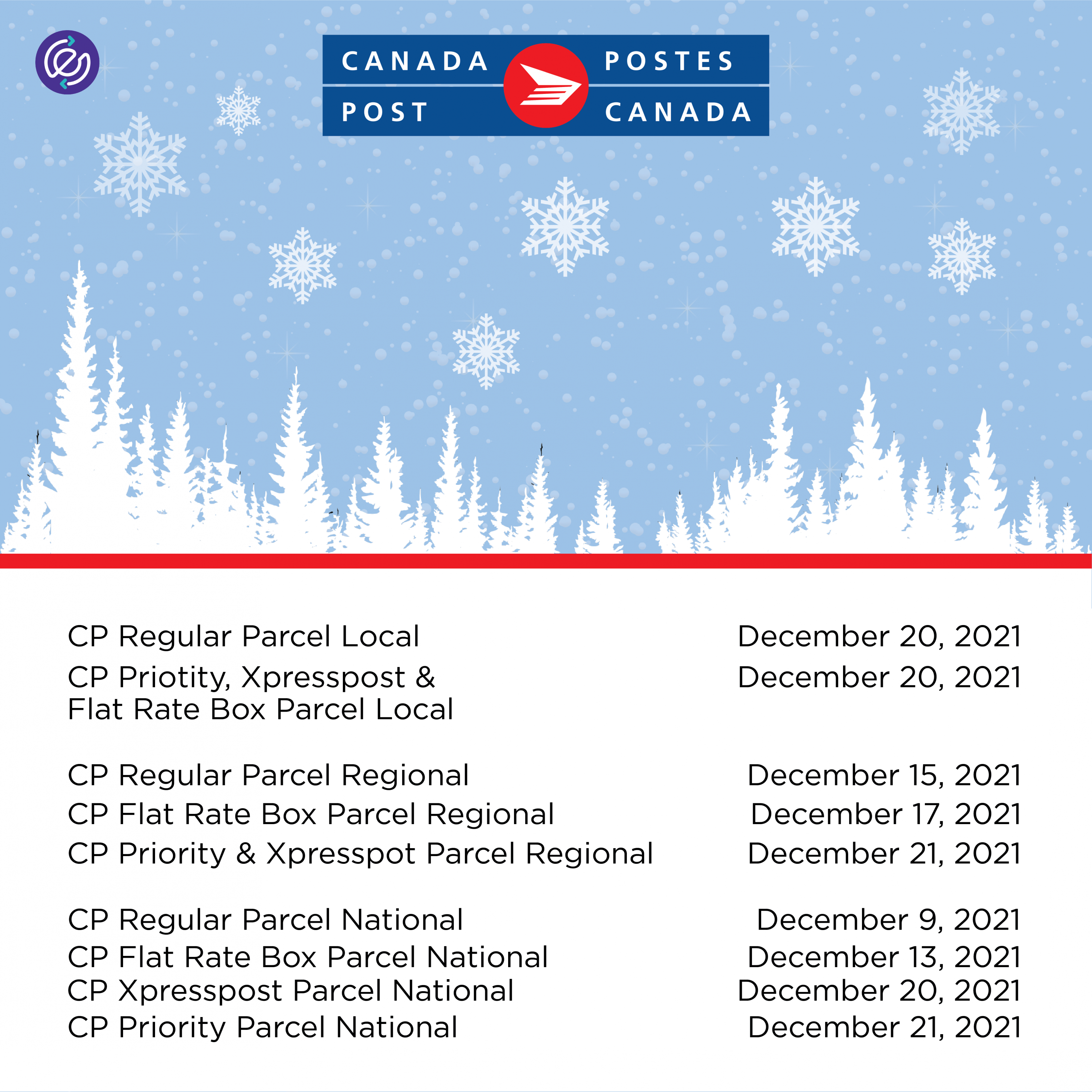 CanadaPost - Holiday Shipping Deadlines