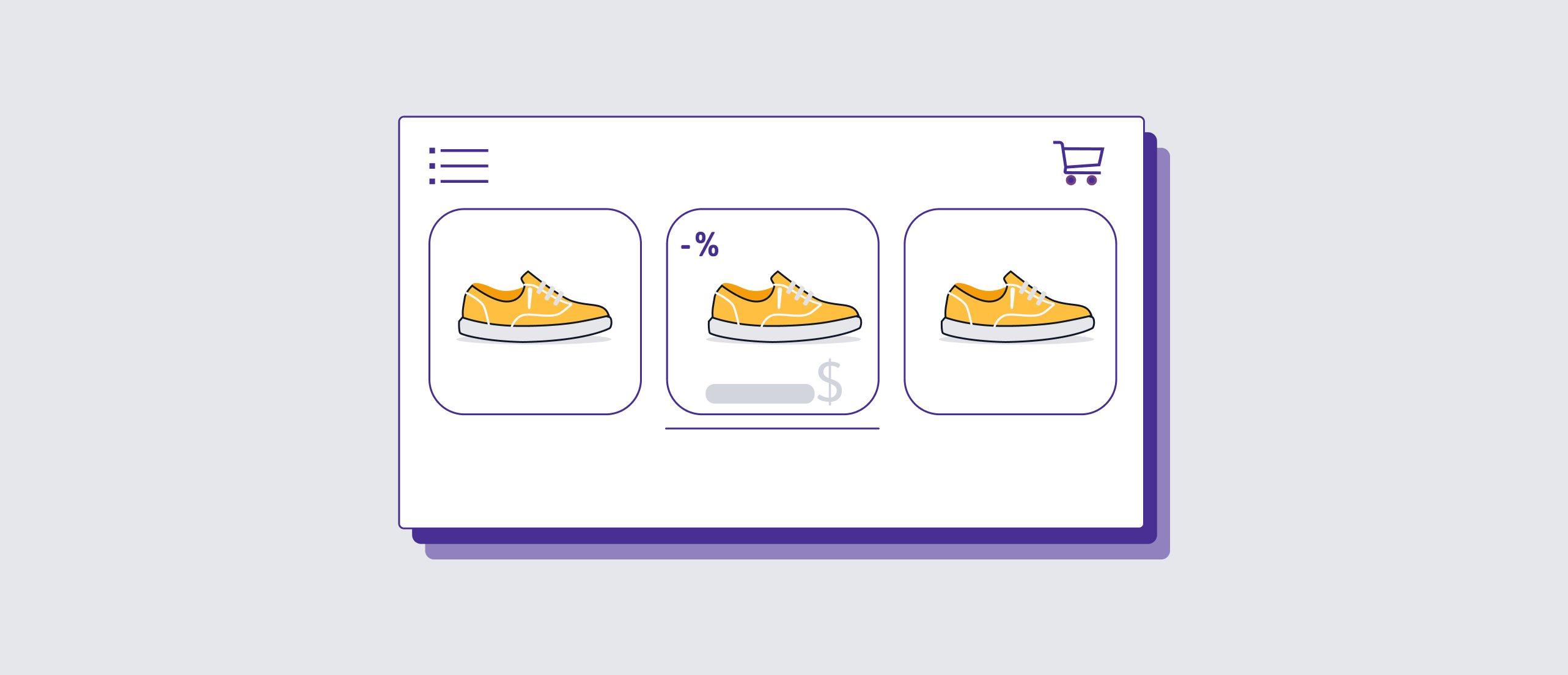 eCommerce Website Layout and Message