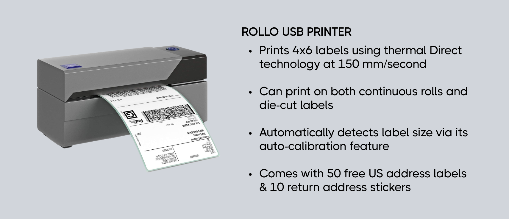 Rollo USB Printer Shipping printer