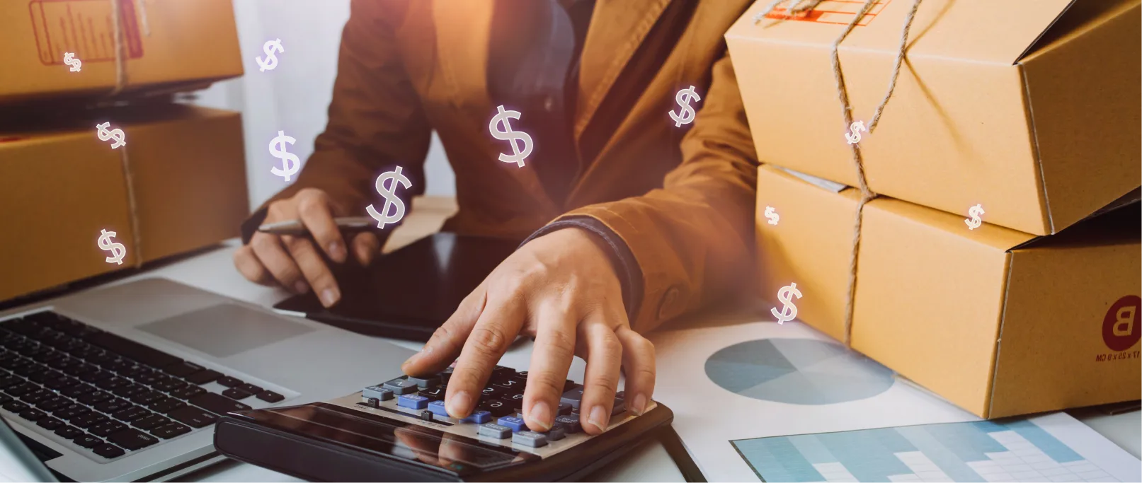 Affordable package shipping in 2025 – person preparing parcels for delivery.